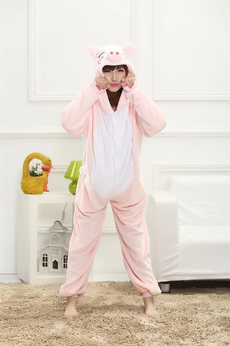Pink Pig Cartoon Pajama Kigurumi Onesie Sleepwear