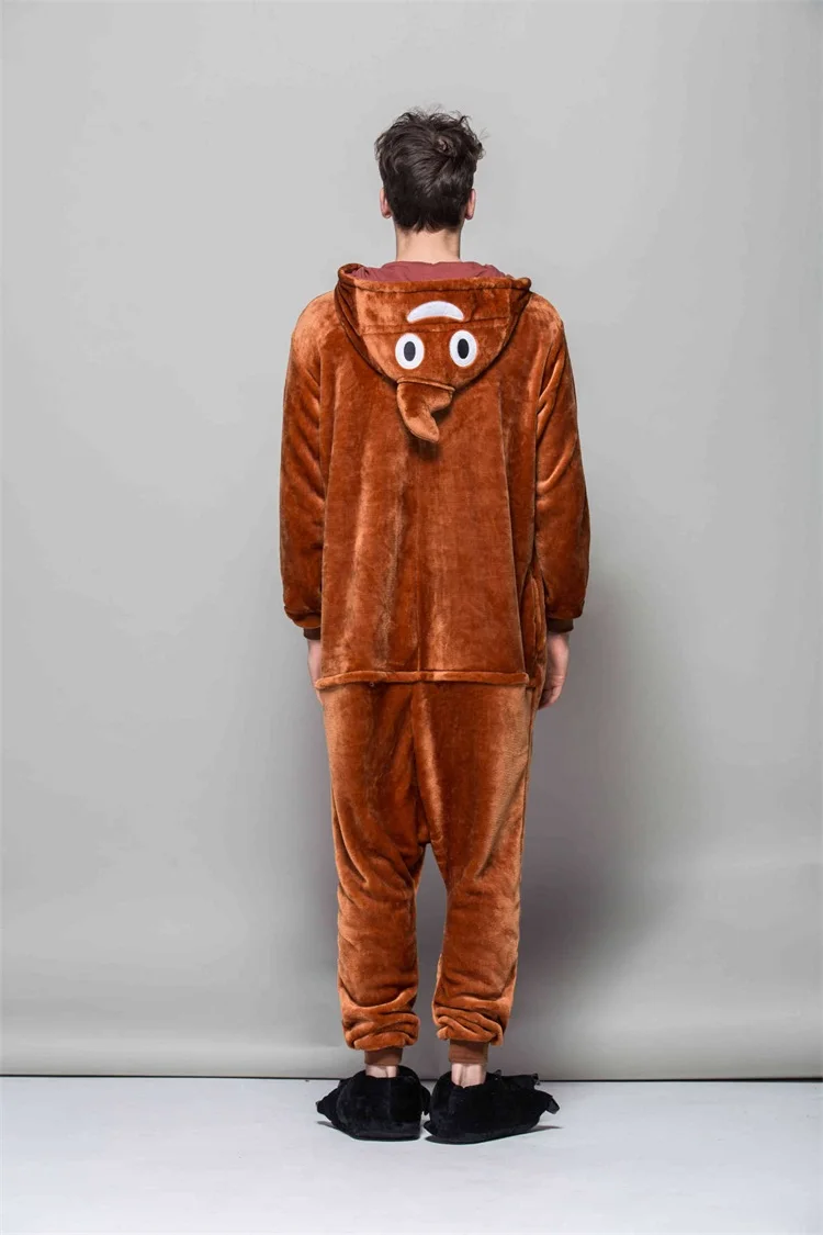Cartoon Poo Brown Kigurumi Onesie Pajama Sleepwear Costume