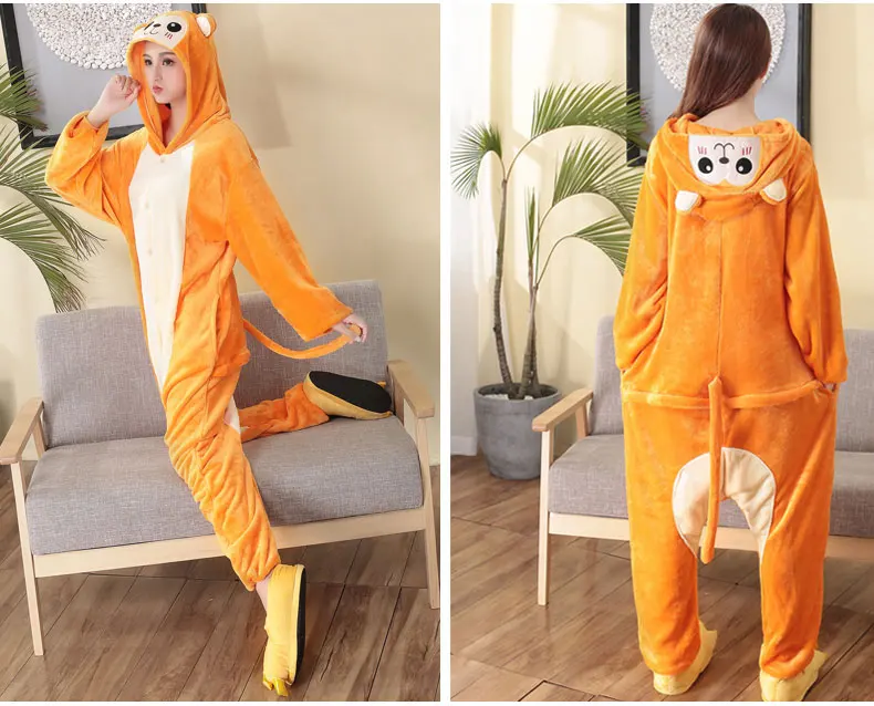 Golden Monkey Kigurumi Onesie Warm Soft Sleep Pajama