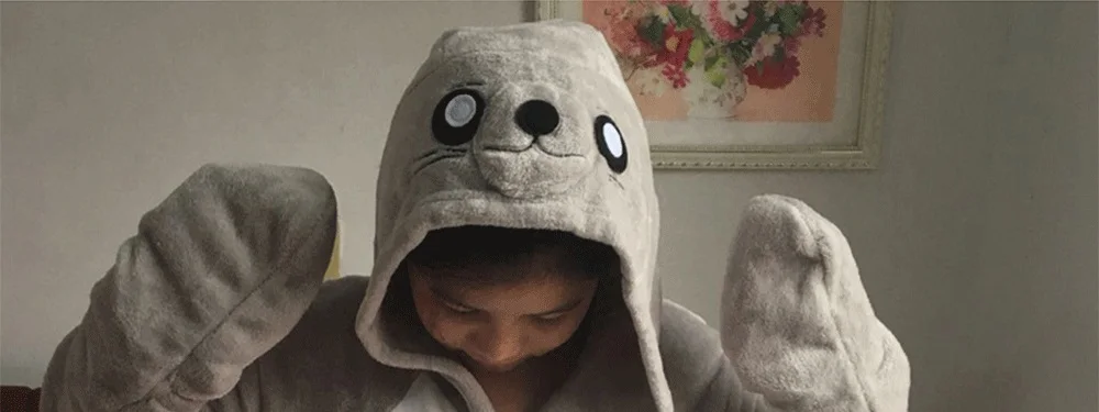 Animal Sea Lion Kigurumi Onesie Warm Soft Pajamas
