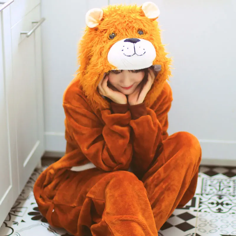 Kigurumi Onesie Lion Sleep Wear Pajama Costume For Women