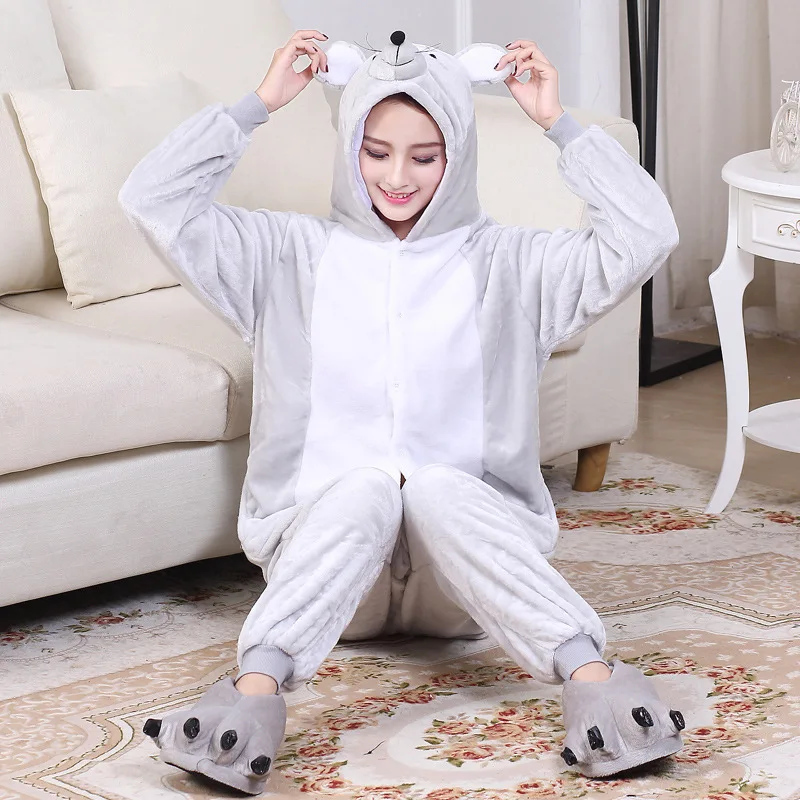 Gray Mouse Kigurumi Onesie Pajama Costume Gray Mouse Kigurumi Onesie Pajama Costume