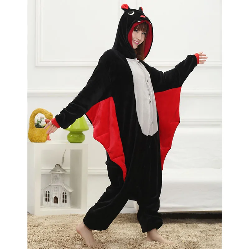 Bat Cartoon Kigurumi Onesie Pajama Black Sleepsuit Bat Cartoon Kigurumi Onesie Pajama Black Sleepsuit