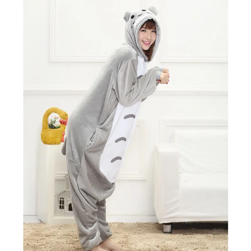 Totoro Gray Cat Cartoon Kigurumi Onesies Pajama Sleepwear