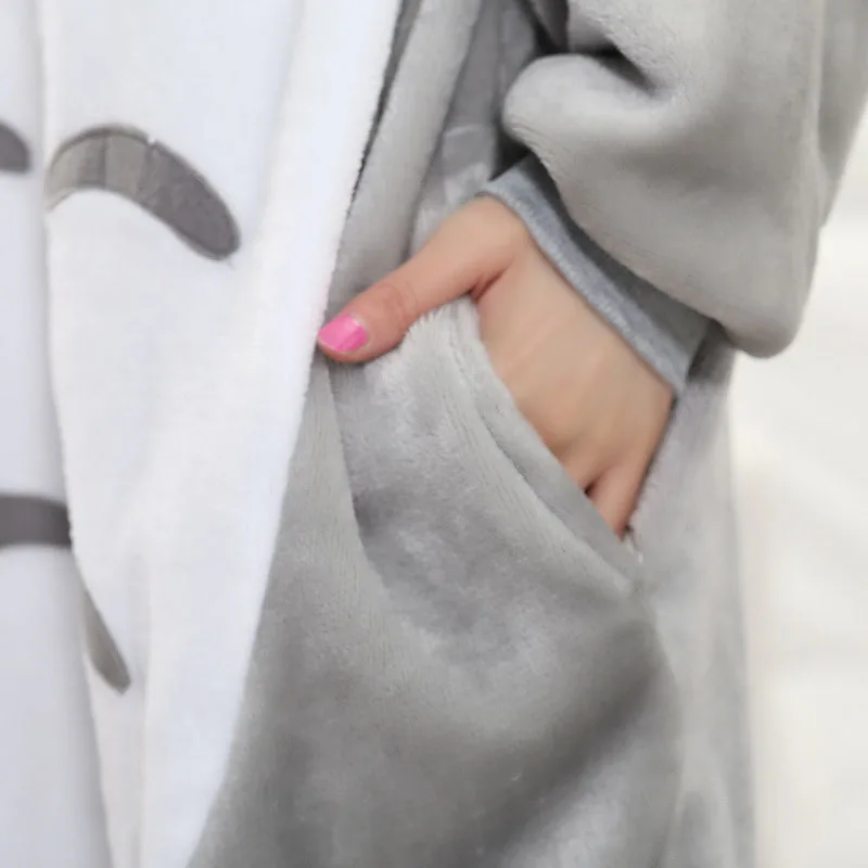 Totoro Gray Cat Cartoon Kigurumi Onesies Pajama Sleepwear