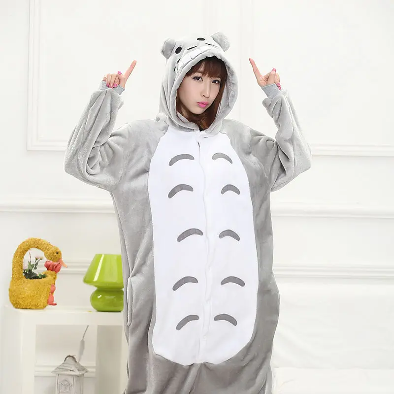 Totoro Gray Cat Cartoon Kigurumi Onesies Pajama Sleepwear
