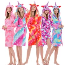 Unicorn Animal Hooded Rainbow Bath Robe Pajama Sleepwear Unicorn Animal Hooded Rainbow Bath Robe Pajama Sleepwear