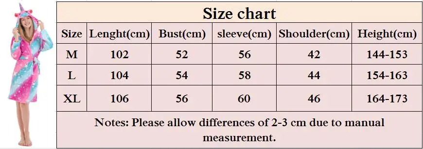 Unicorn Animal Hooded Rainbow Bath Robe Pajama Sleepwear