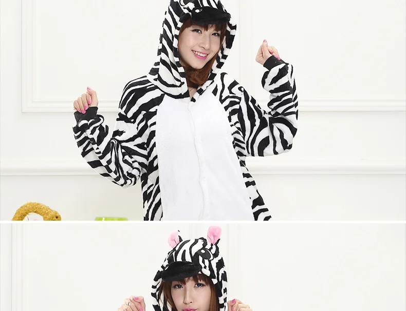 Zebra Kigurumi Onesie Pajama Sleepwear