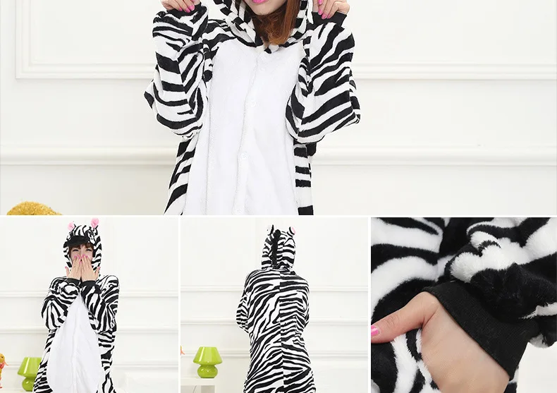 Zebra Kigurumi Onesie Pajama Sleepwear