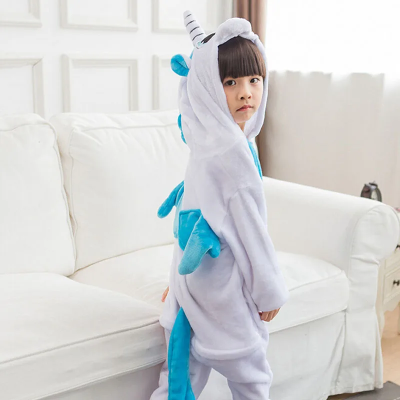 Kigurumi Onesie Pajama Blue Unicorn Costume