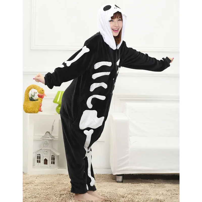 Cartoon Skeleton Kigurumi Onesie Pajama Costume
