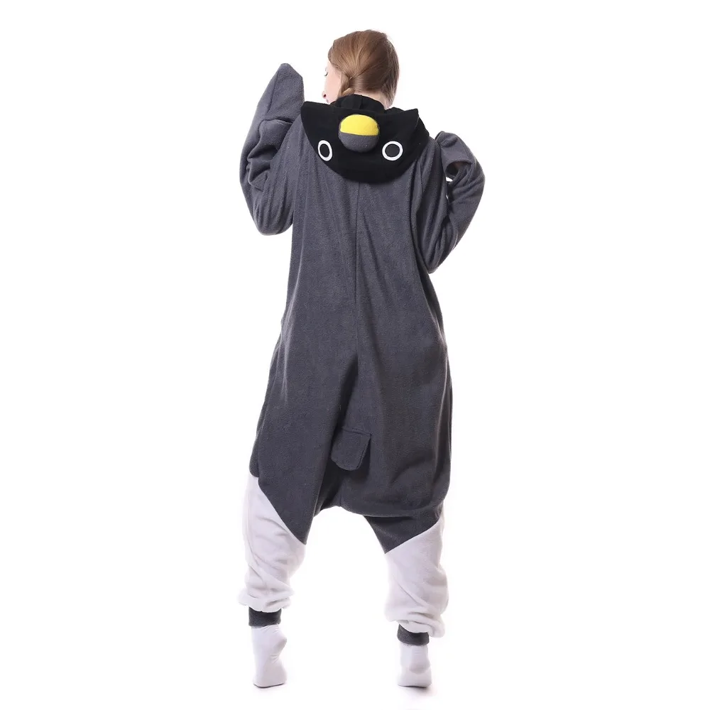 Kigurumi Onesie Grey Penguin Hooded Pajama Costume