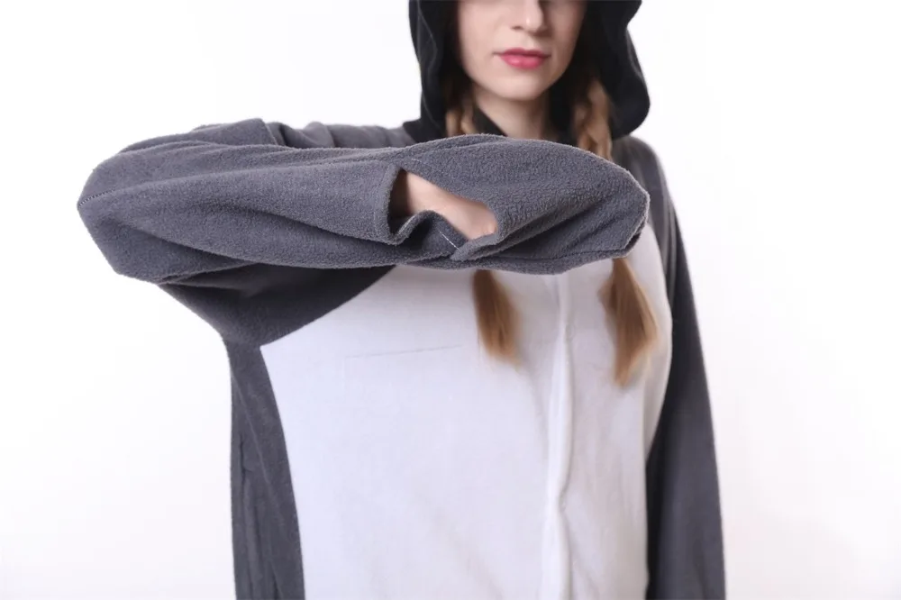 Kigurumi Onesie Grey Penguin Hooded Pajama Costume