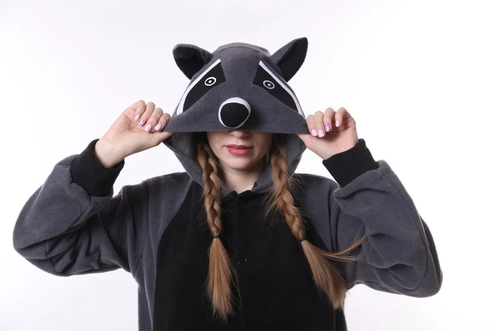 Kigurumi Onesie Gray Racoon Pajama Cosplay Costume Kigurumi Onesie Gray Racoon Pajama Cosplay Costume
