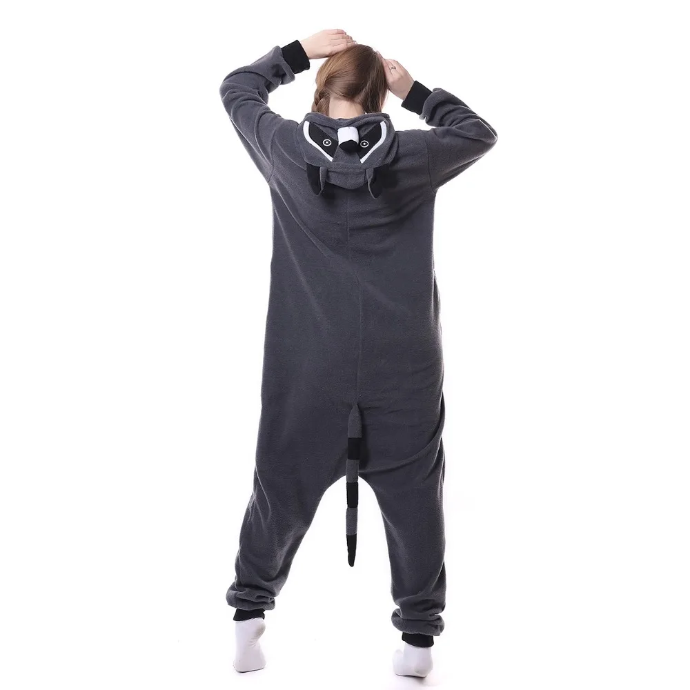 Kigurumi Onesie Gray Racoon Pajama Cosplay Costume