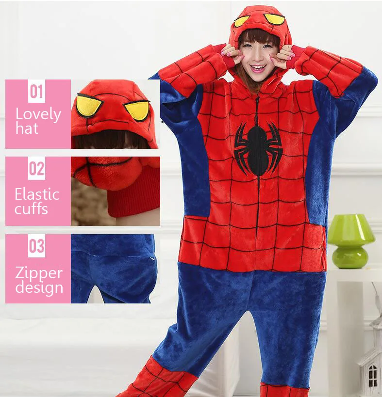 Cat Shark Spiderman Pikachu Kawaii Kigurumi Onesie Pajama Costume