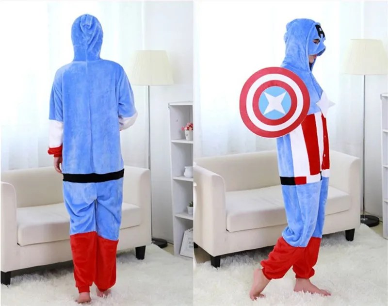 Superhero Hero Captain America Iron Man Batman Kigurumi Onesie Pajama Costume