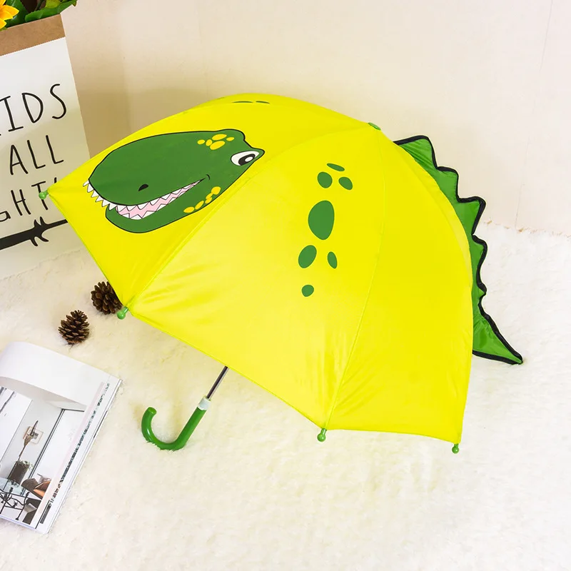 3D Animals Print Long Handle Rain Umbrella For Kids