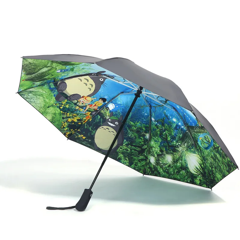 Totoro Anime Rain And Sun Windproof Portable Umbrella