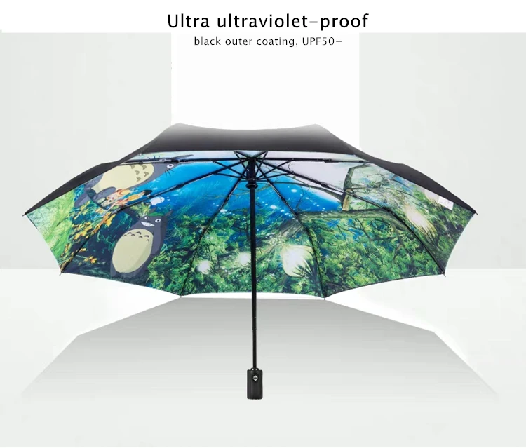 Totoro Anime Rain And Sun Windproof Portable Umbrella