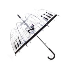 Kawaii Maple Leaves,Bird And Cat Transparent Umbrella Kawaii Maple Leaves,Bird And Cat Transparent Umbrella