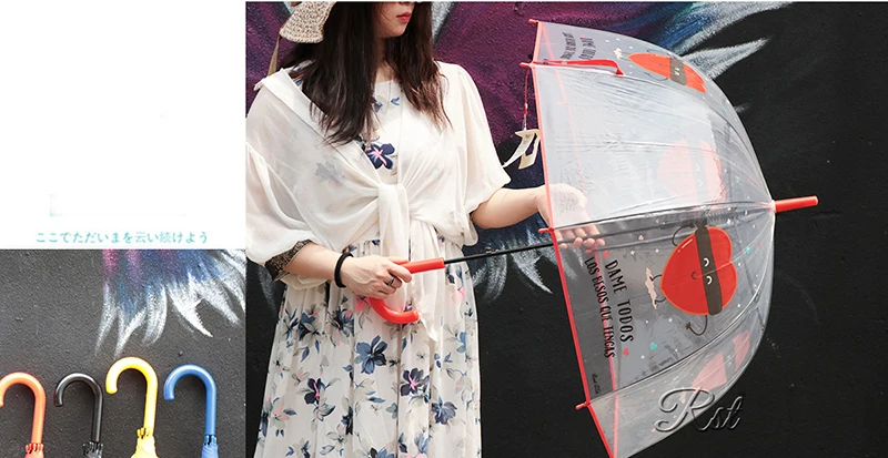 Rainbow Unicorn Transparent Semi Automatic Cartoon Umbrella