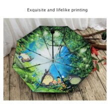 Totoro Anime Rain & Sun Portable Manual 3-Fold Umbrella Totoro Anime Rain & Sun Portable Manual 3-Fold Umbrella