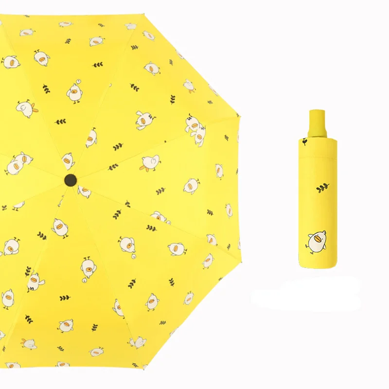 Chick Cartoon Sunny/ Rain/ Windproof Umbrella