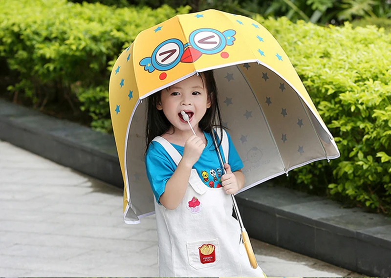 Cartoon Folding Outdoor Rain Cover Helmet Umbrella