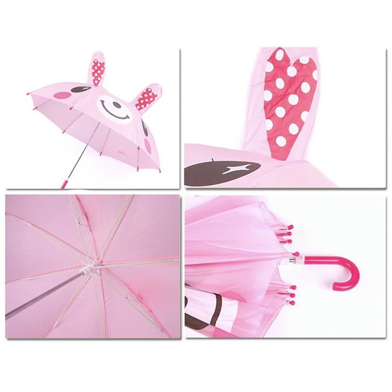 3D Cartoon Kids Non-Automatic Small Rain Umbrella