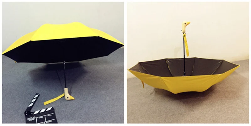 Duck Head Wood Automatic Handle Windproof Umbrella