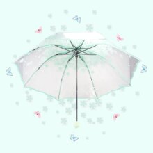 Apollo Cherry Blossom Transparent Tri-Fold Umbrella Apollo Cherry Blossom Transparent Tri-Fold Umbrella