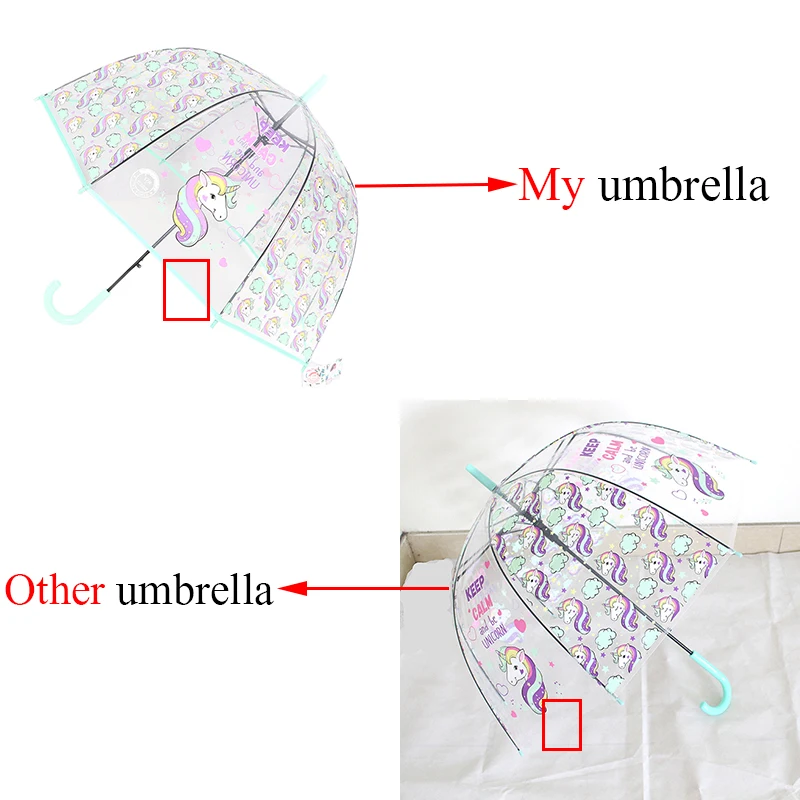 Cartoon Unicorn Transparent Semi Automatic Apollo Umbrellas