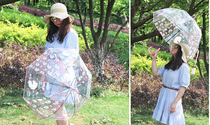 Cartoon Unicorn Transparent Semi Automatic Apollo Umbrellas