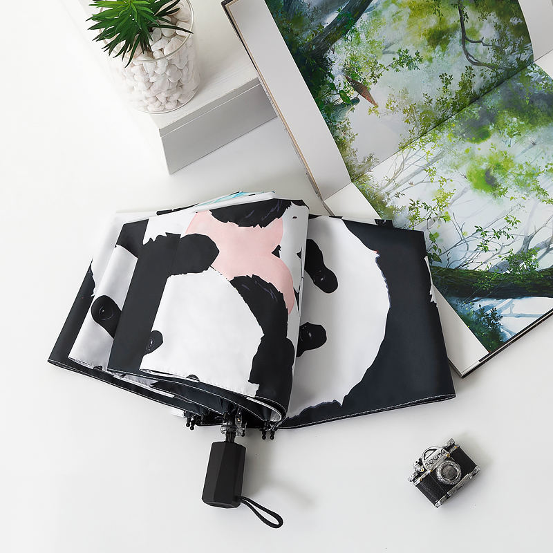 Kawaii Panda Three-Folding Portable Umbrella