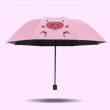 Cartoon Pig Pattern Folding Pink Kawaii Umbrella Cartoon Pig Pattern Folding Pink Kawaii Umbrella