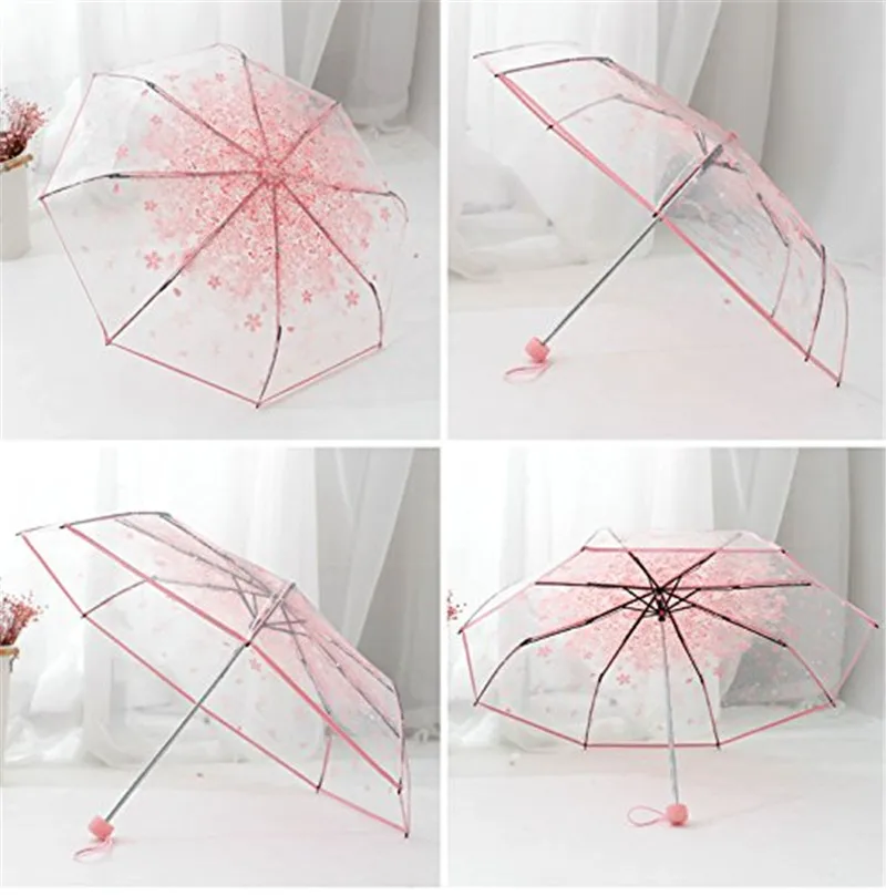 Cherry Blossom & Mushroom Transparent Umbrella