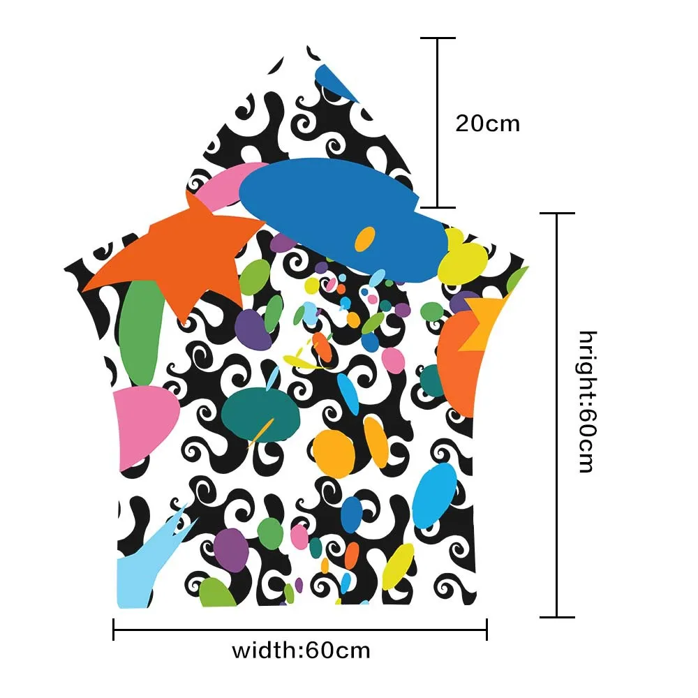 3D Printing Unicorn Cartoon Pattern Hooded Soft Bath Towel