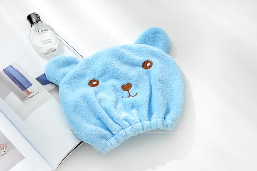 Bear Style Microfiber Bath Hair Shower Cap