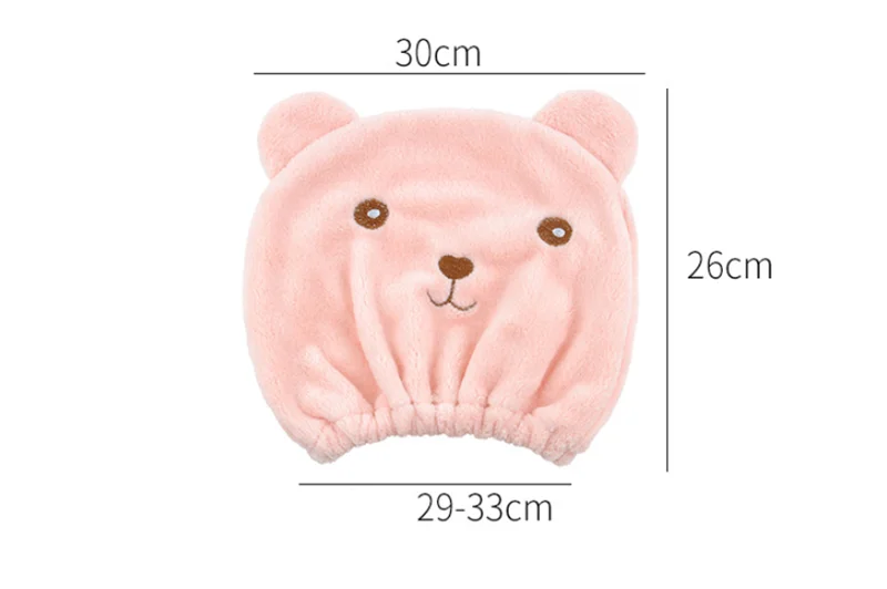 Bear Style Microfiber Bath Hair Shower Cap