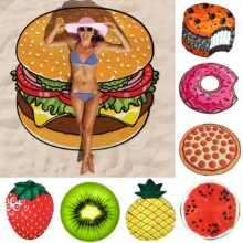Pineapple Doughnut Pizza Chiffon Beach Decor Towel Blanket Pineapple Doughnut Pizza Chiffon Beach Decor Towel Blanket