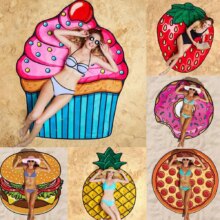 Pineapple Doughnut Pizza Chiffon Beach Decor Towel Blanket Pineapple Doughnut Pizza Chiffon Beach Decor Towel Blanket