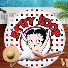 Betty Boop Swimming Round Towel Microfiber With Tassels Betty Boop Swimming Round Towel Microfiber With Tassels