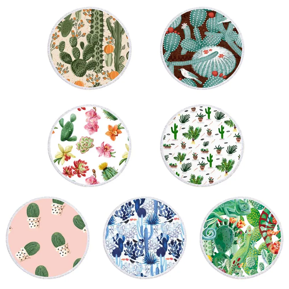 Pineapple Watermelon Fruits And Plant Print Round Swimming Towel