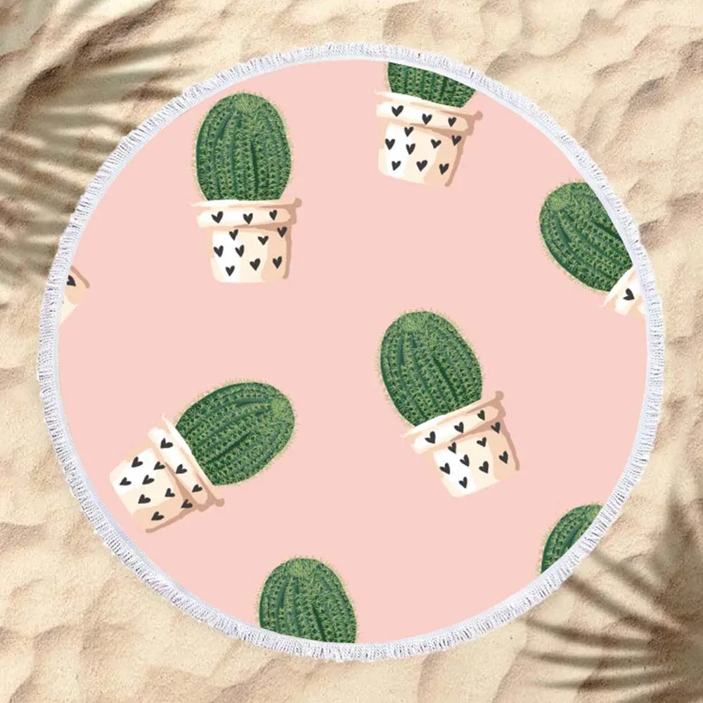 Pineapple Watermelon Fruits And Plant Print Round Swimming Towel