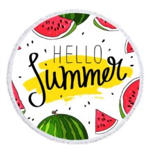 Pineapple Watermelon Fruits And Plant Print Round Swimming Towel Pineapple Watermelon Fruits And Plant Print Round Swimming Towel