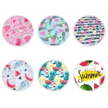 Pineapple Watermelon Fruits And Plant Print Round Swimming Towel Pineapple Watermelon Fruits And Plant Print Round Swimming Towel