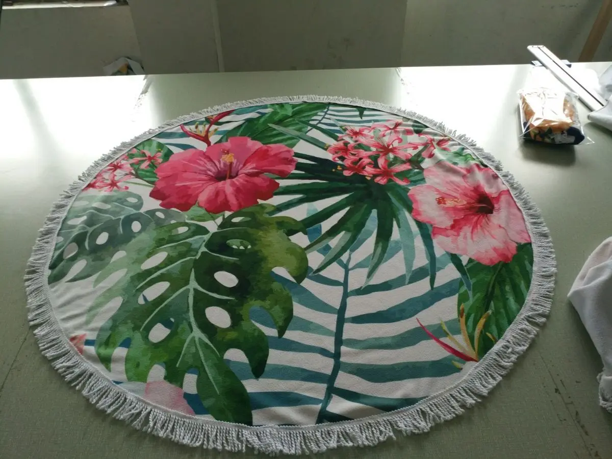 Fruit Orange/Lemon/Watermelon/Tomatoes Printed Large Round Beach Towel