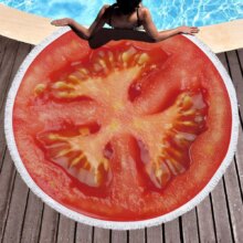 Fruit Orange/Lemon/Watermelon/Tomatoes Printed Large Round Beach Towel Fruit Orange/Lemon/Watermelon/Tomatoes Printed Large Round Beach Towel